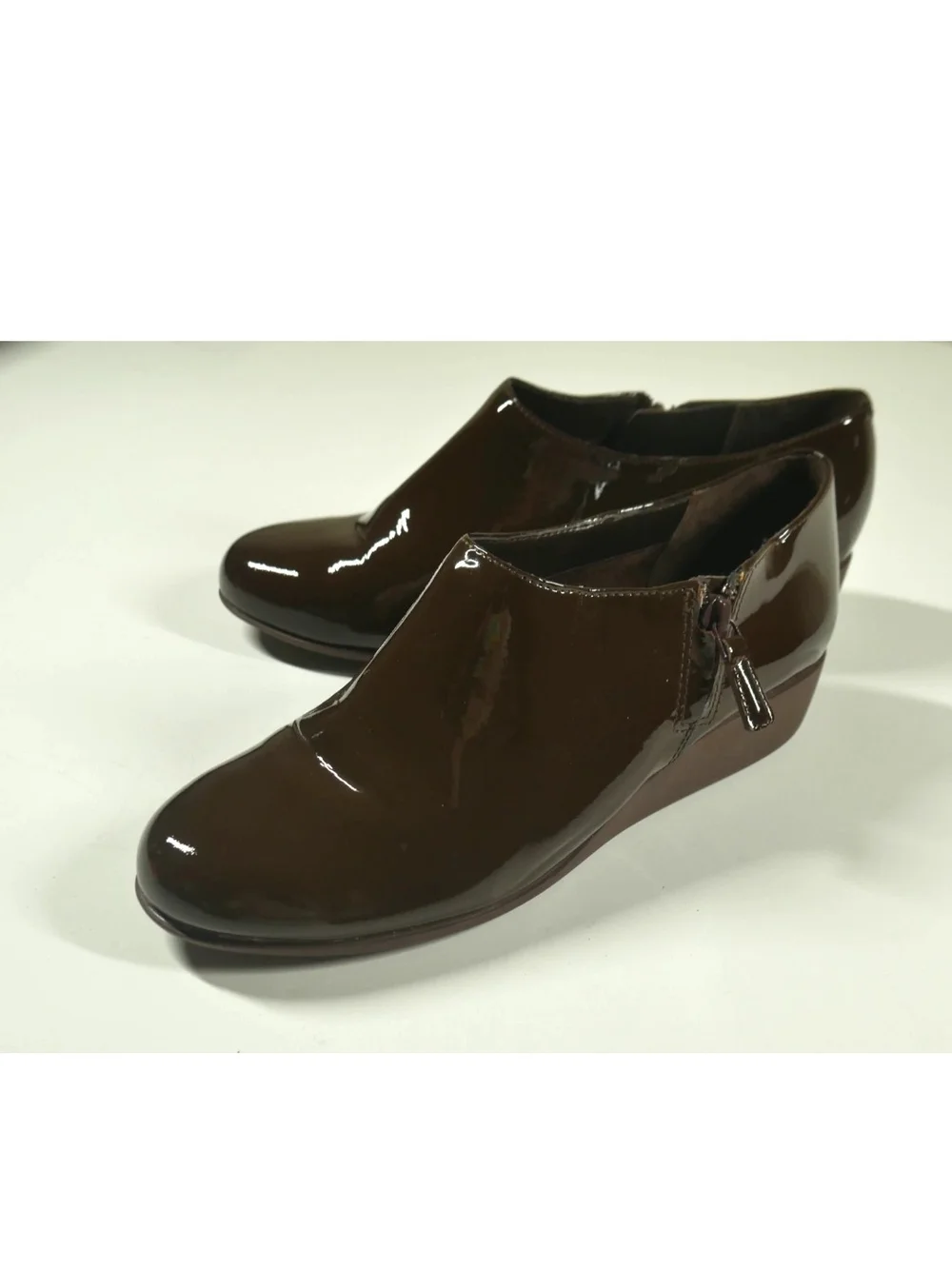 Cole Haan Women's Callie Waterproof Brown Patent Boot Shoes sz 6.5